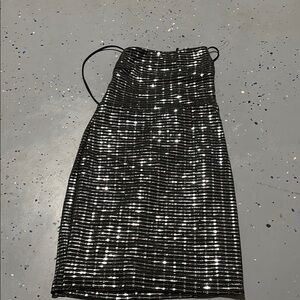 Elegant Black Sequin Skirt Womens going out dress size small